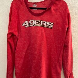 Women's Red 49ers Long Sleeve Top